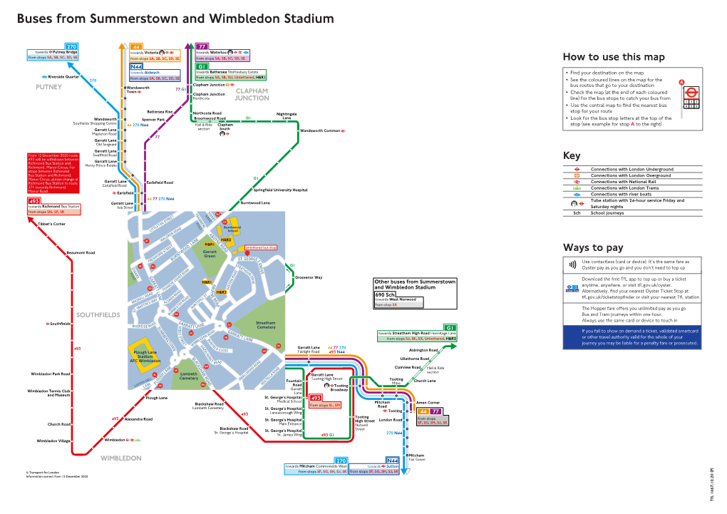 Buses from Summerstown and Wimbledon