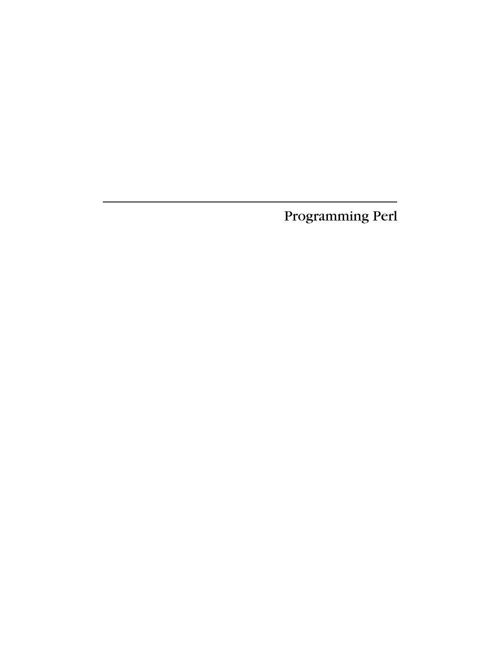 Programming Perl, 3Rd Edition