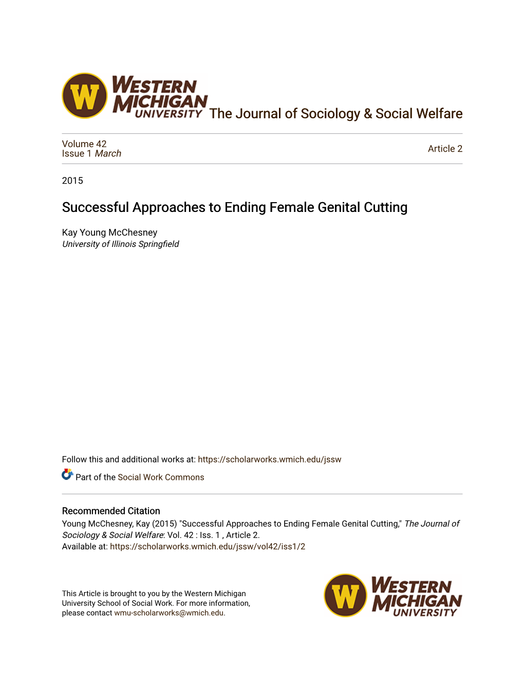 Successful Approaches to Ending Female Genital Cutting