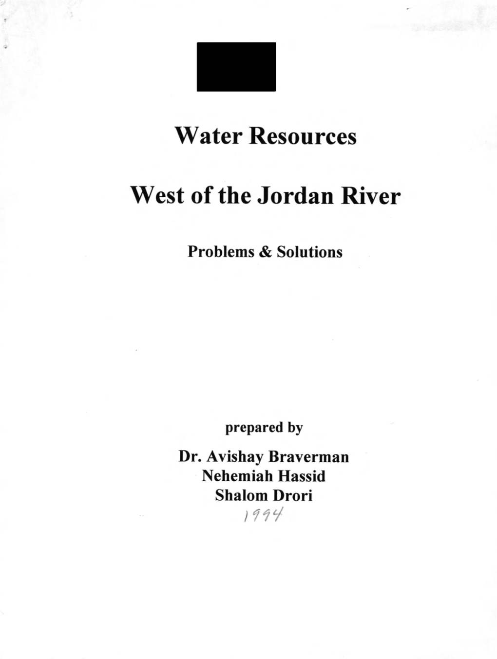 West Ofthe Jordan River
