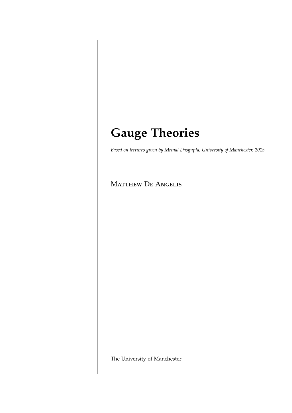 Gauge Theories