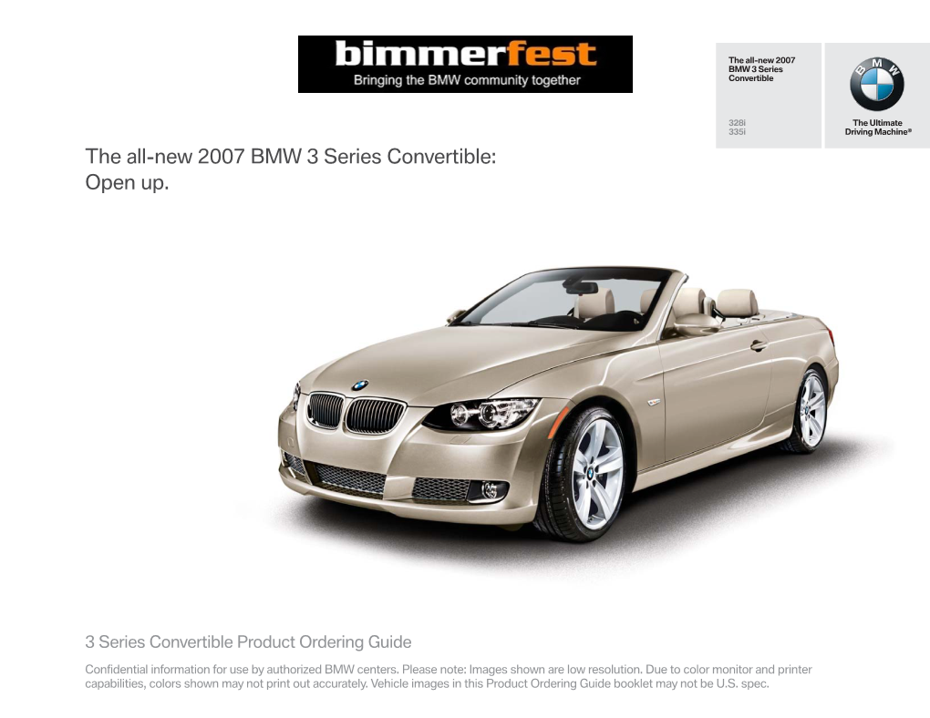 3 Series Convertible Vehicle Ordering Guide