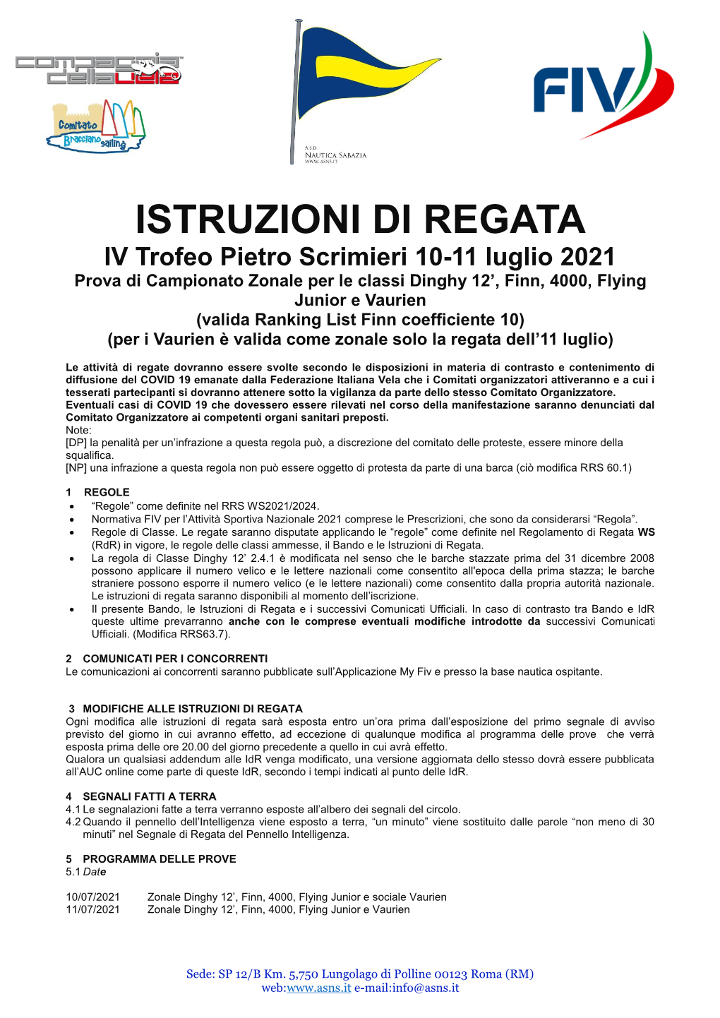 Istruzioni Di Regata