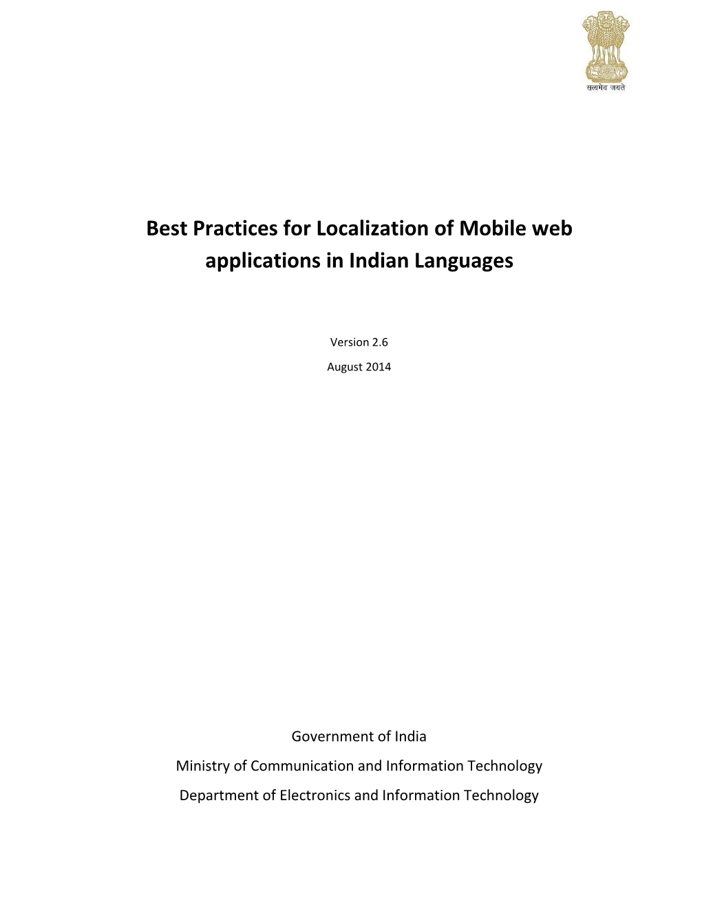 Best Practices for Localization of Mobile Web Applications in Indian Languages
