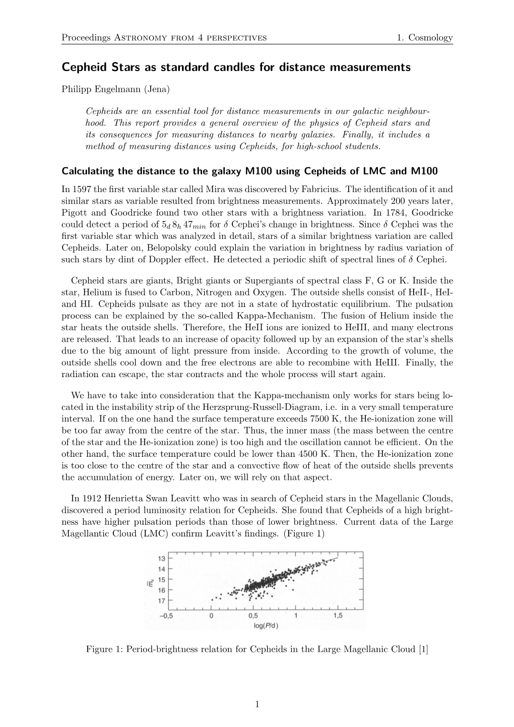 Cepheid Stars As Standard Candles for Distance Measurements