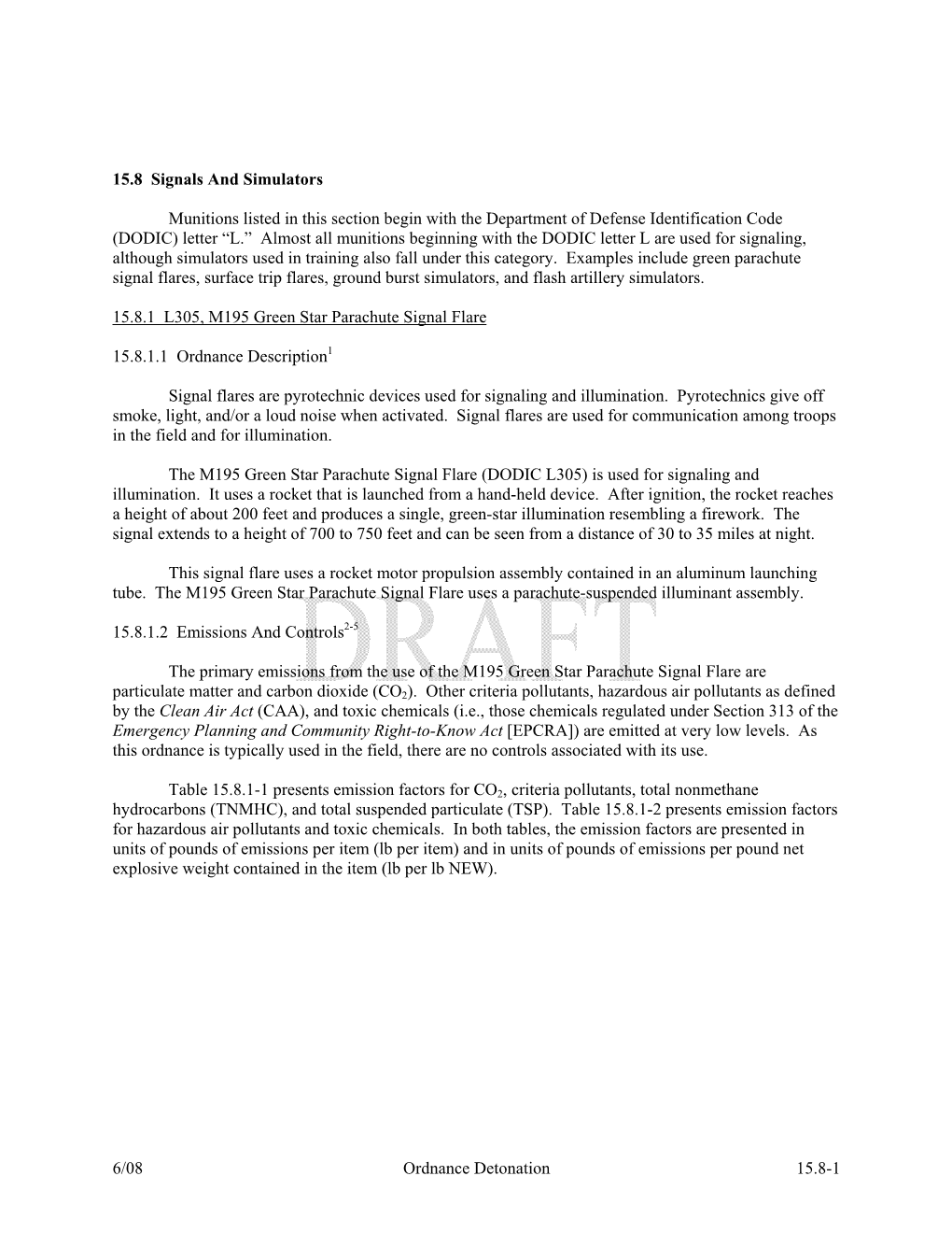 AP-42 CH 15.8.1 Signals and Simulators