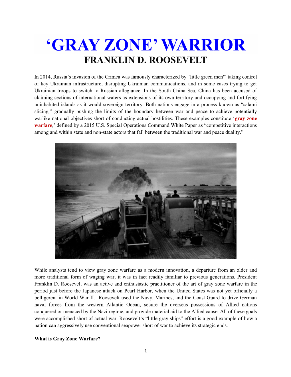 WWII Gray Zone Warrior