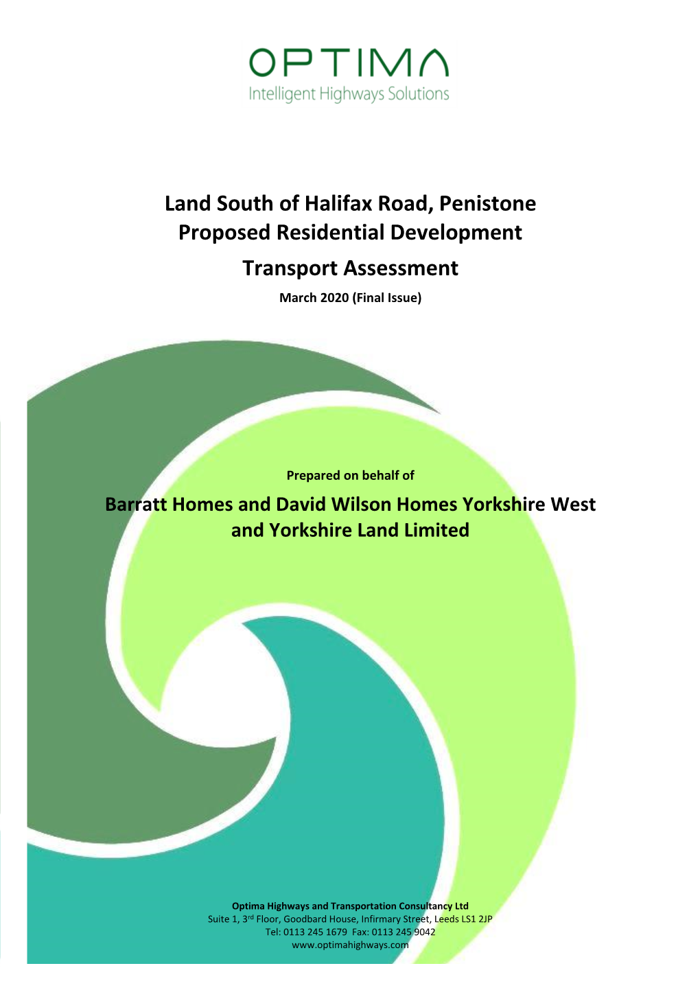 Land South of Halifax Road, Penistone Proposed Residential Development Transport Assessment March 2020 (Final Issue)