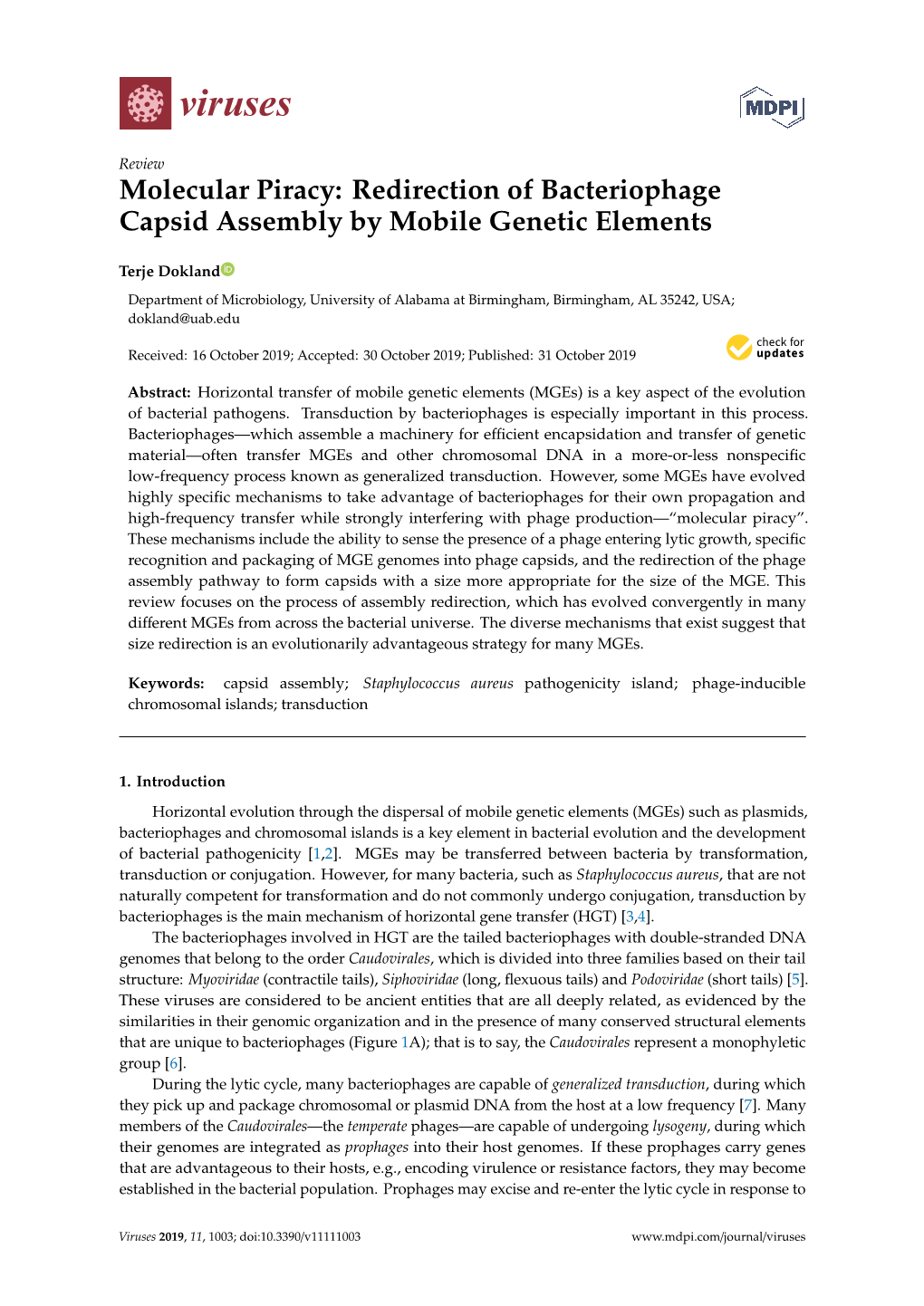 Of Bacteriophage Capsid Assembly by Mobile Genetic Elements