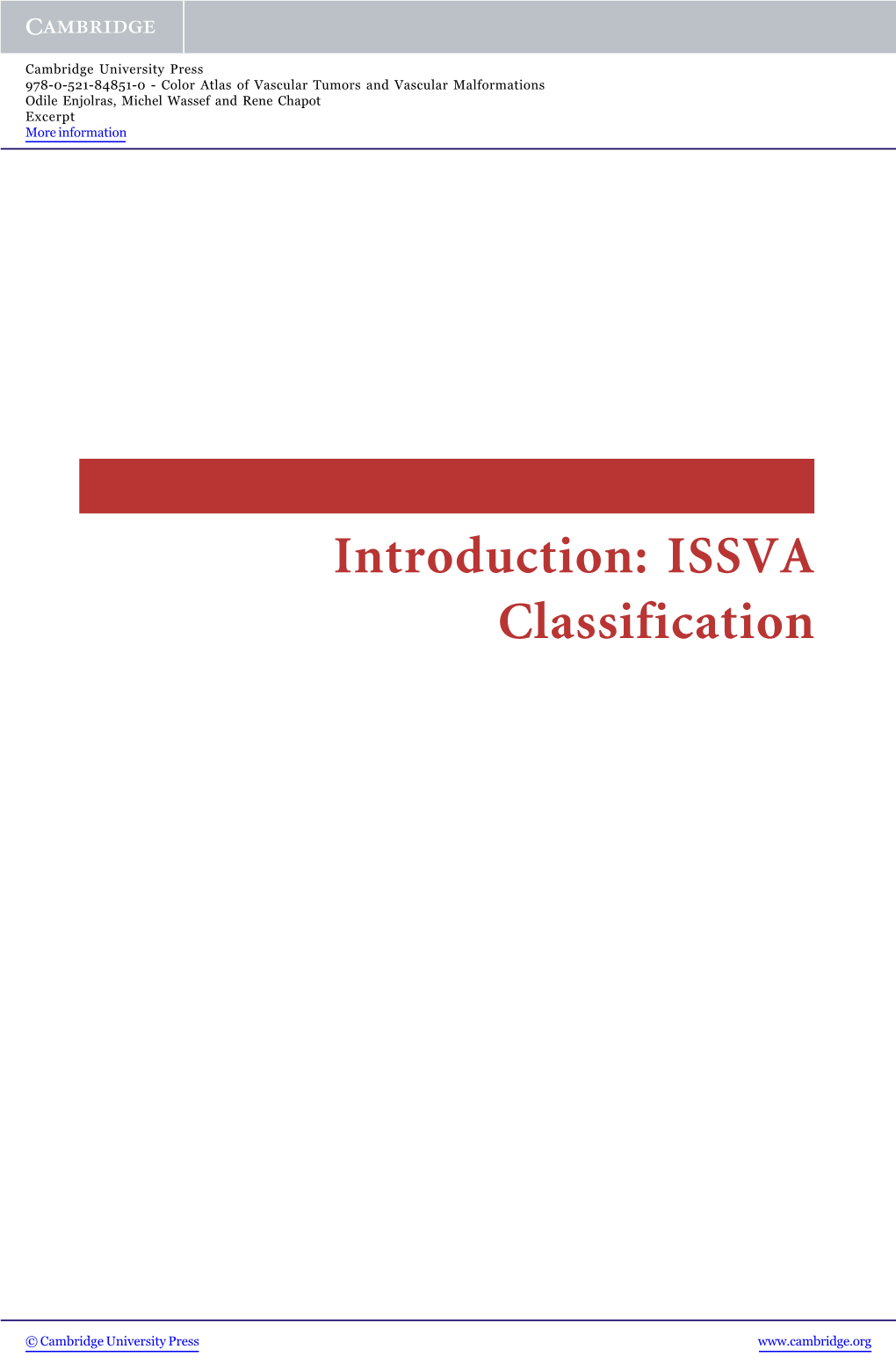 ISSVA Classification