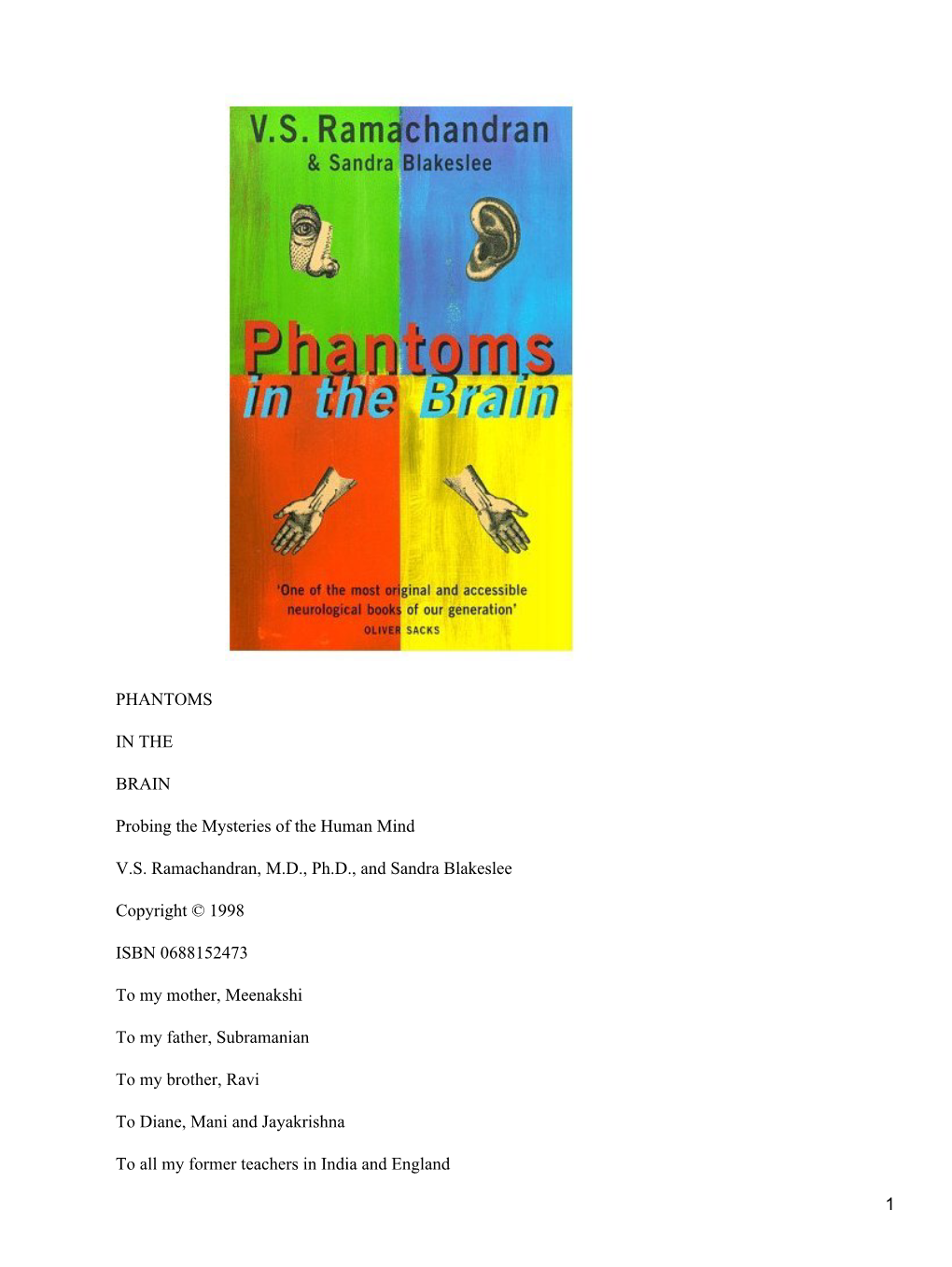 Phantoms in the Brain.Pdf