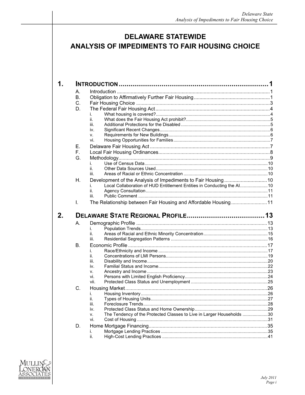 Delaware Statewide Analysis of Impediments to Fair Housing Choice