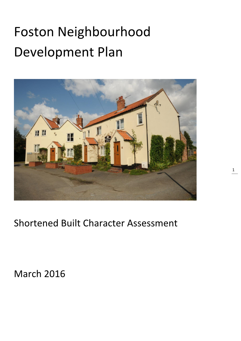 Foston Neighbourhood Development Plan