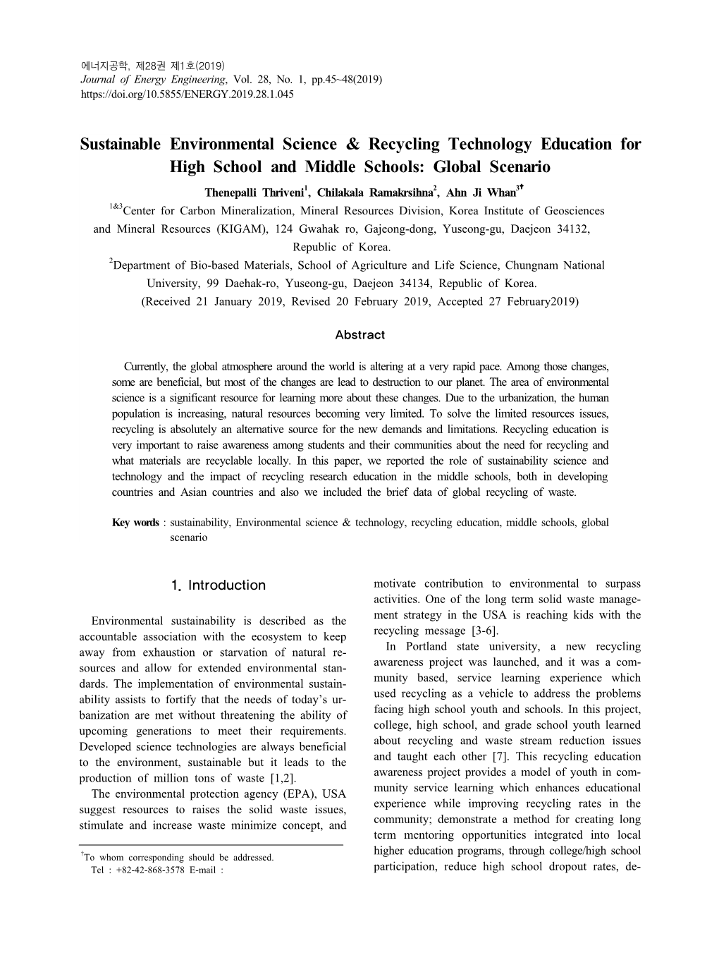 Sustainable Environmental Science & Recycling Technology Education