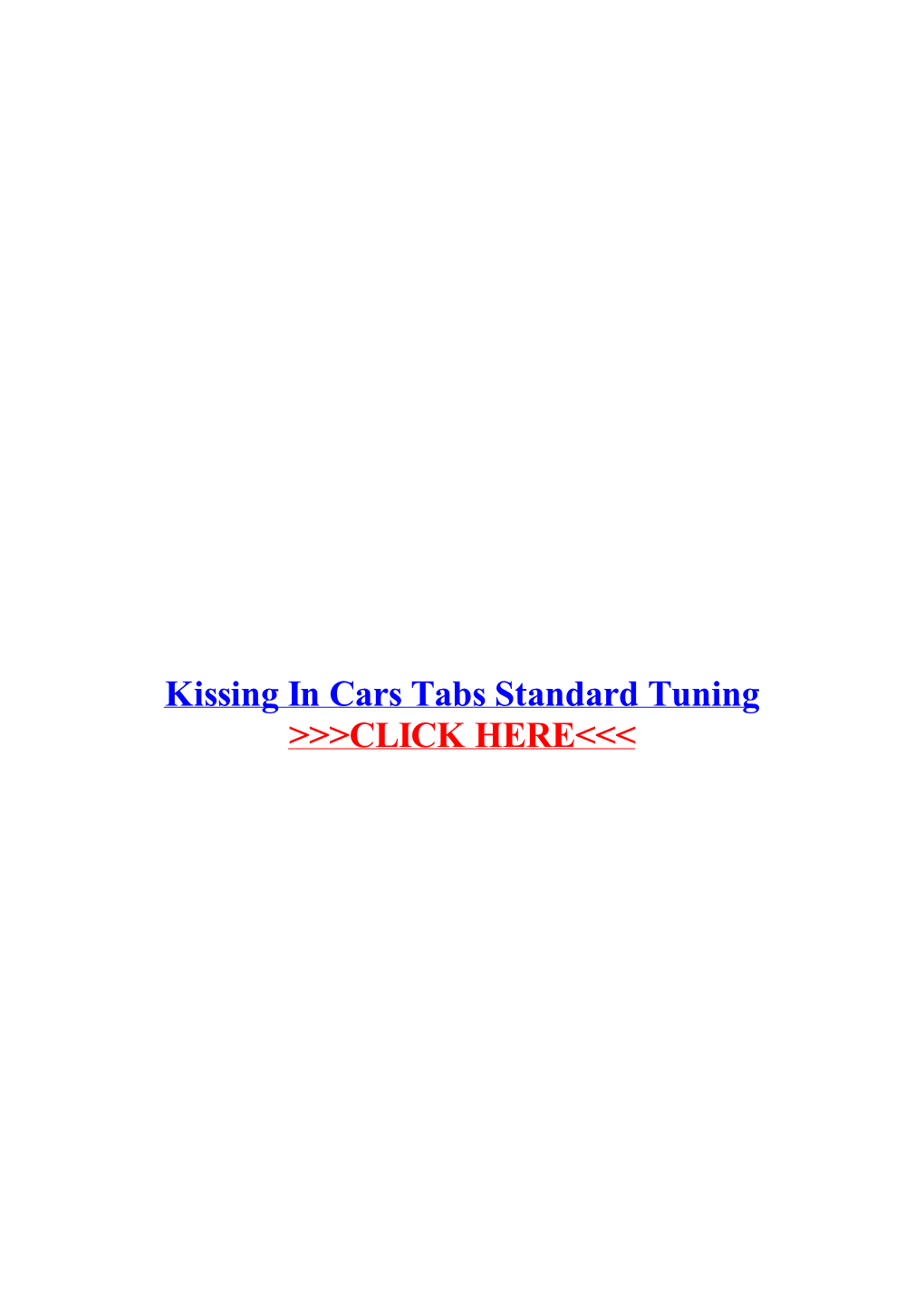 Kissing in Cars Tabs Standard Tuning