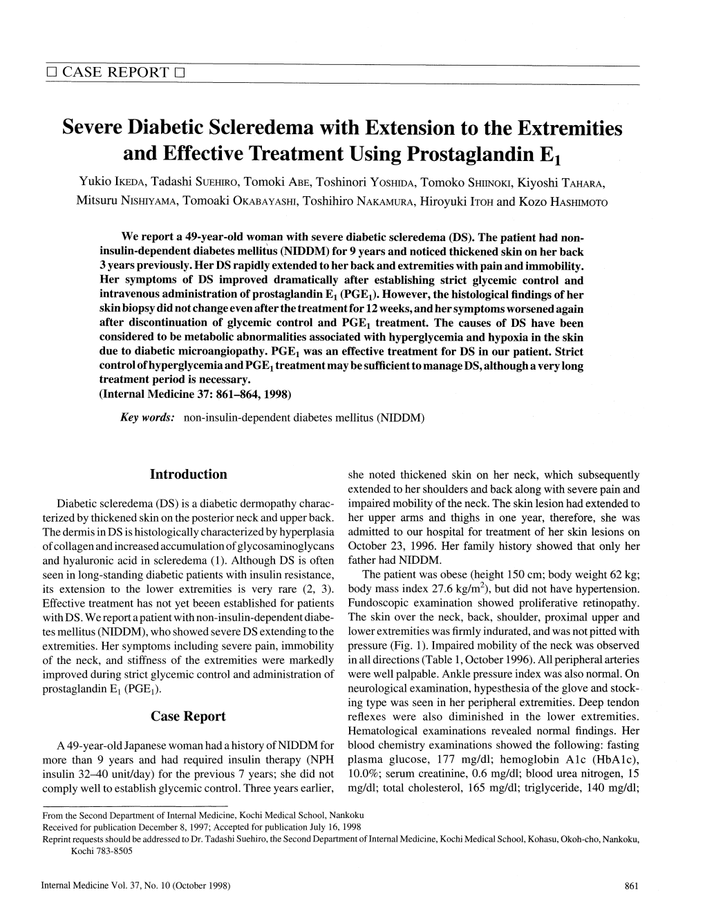 Severe Diabetic Scleredema with Extension to the Extremities And