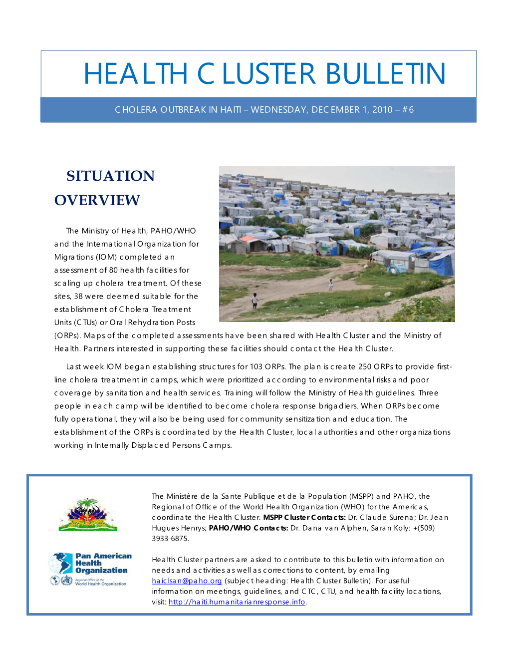 Health Cluster Bulletin