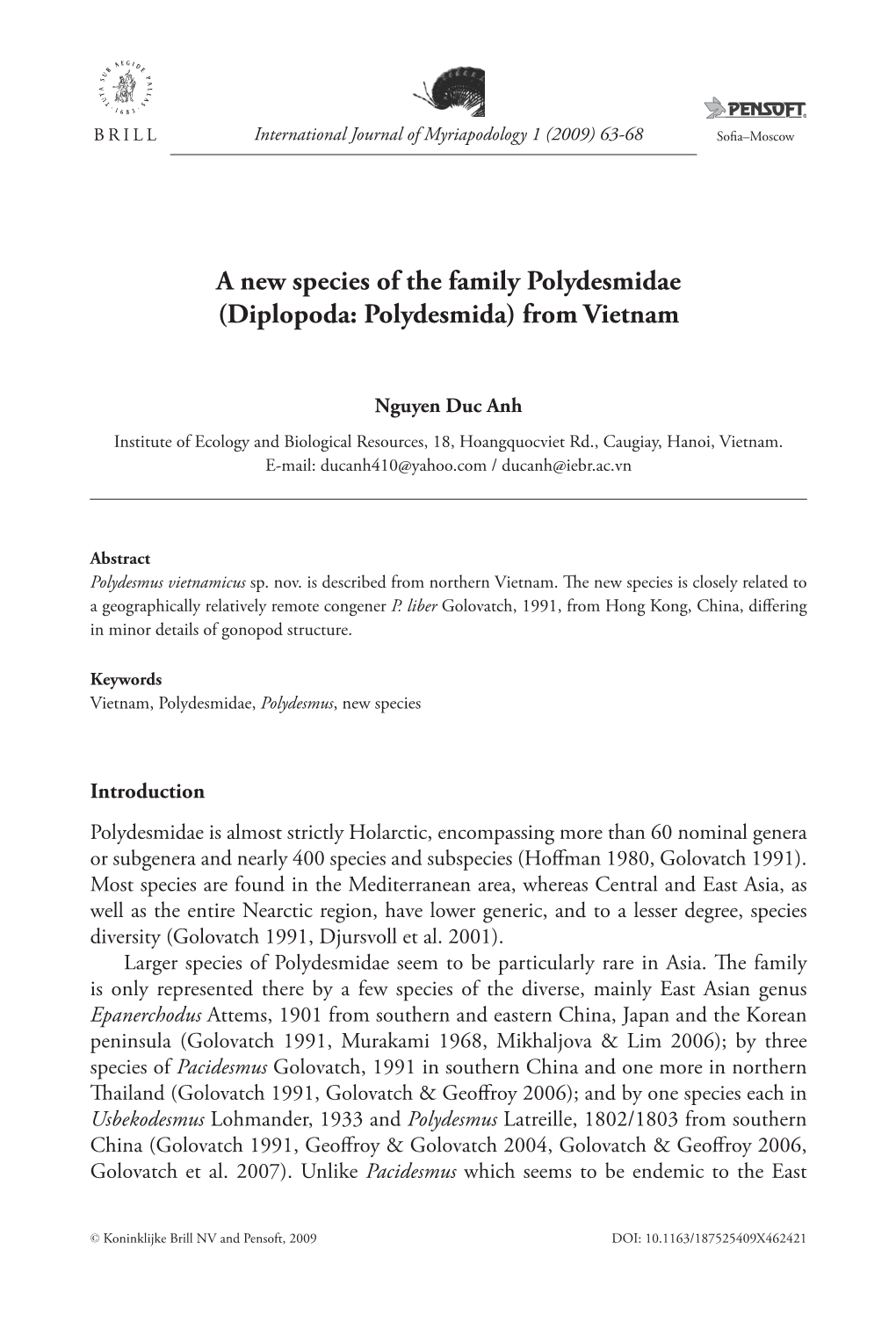 (Diplopoda: Polydesmida) from Vietnam