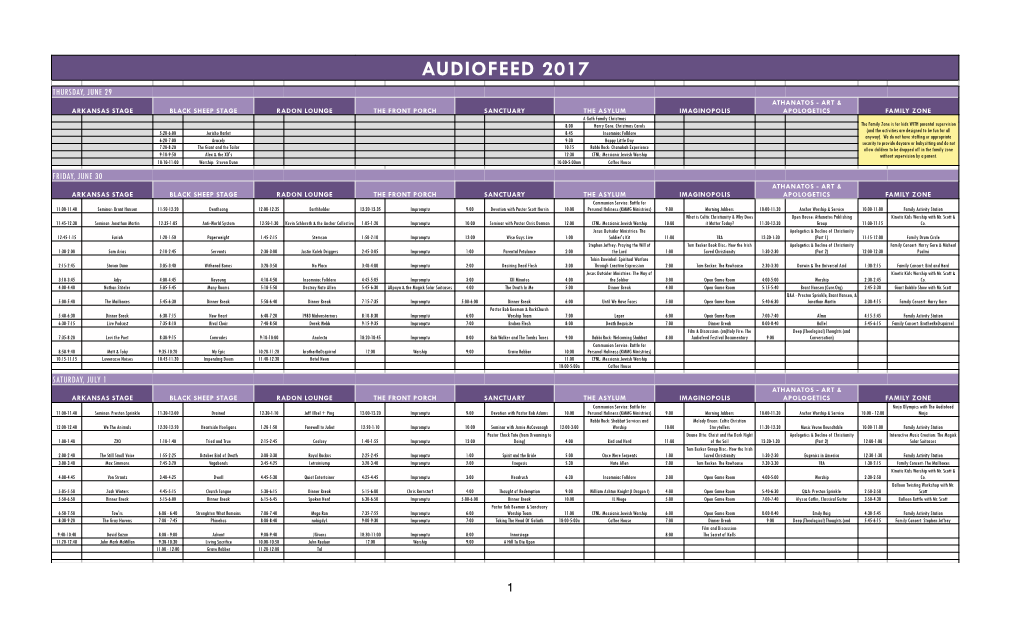 2017 Audiofeed Schedule.Numbers