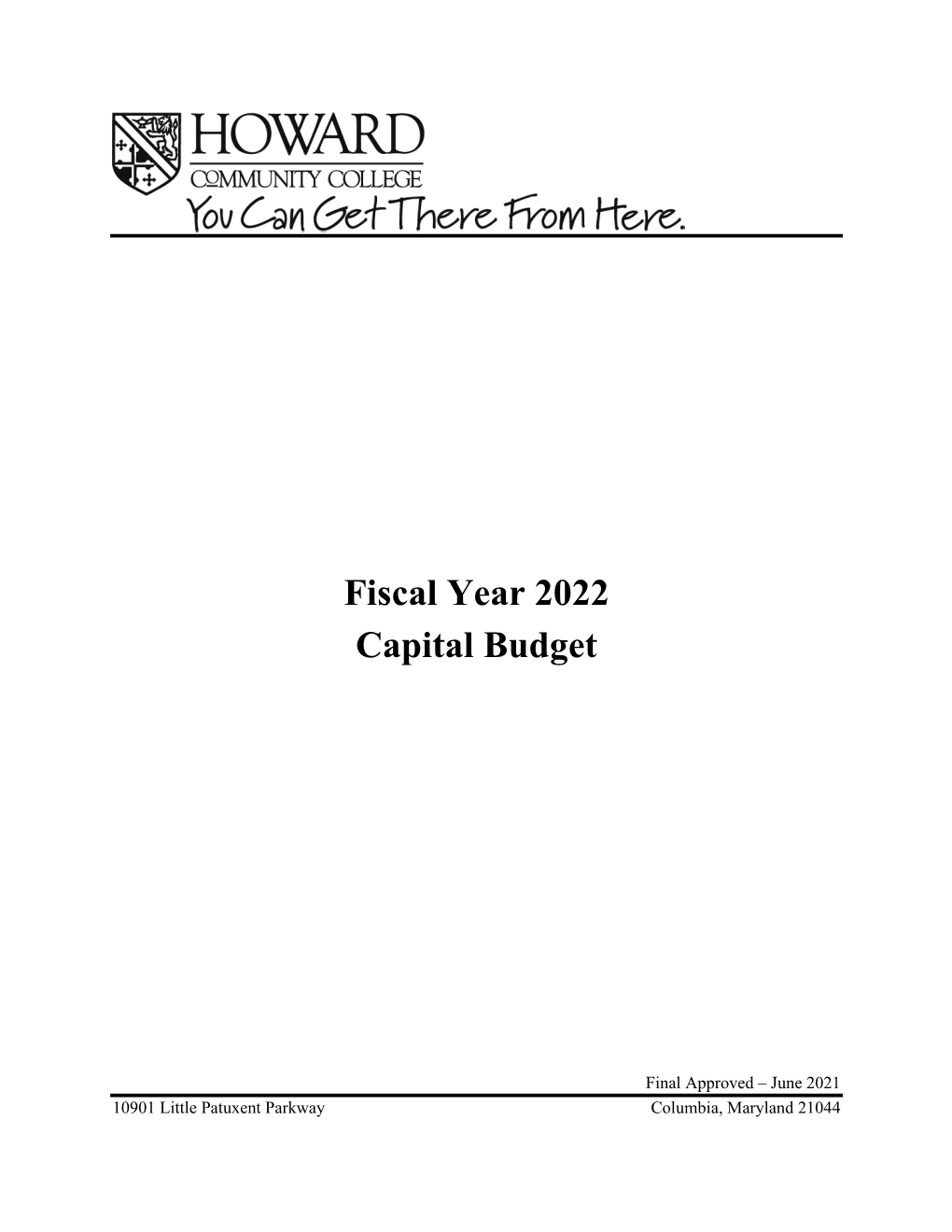 Fiscal Year 2022 Capital Budget