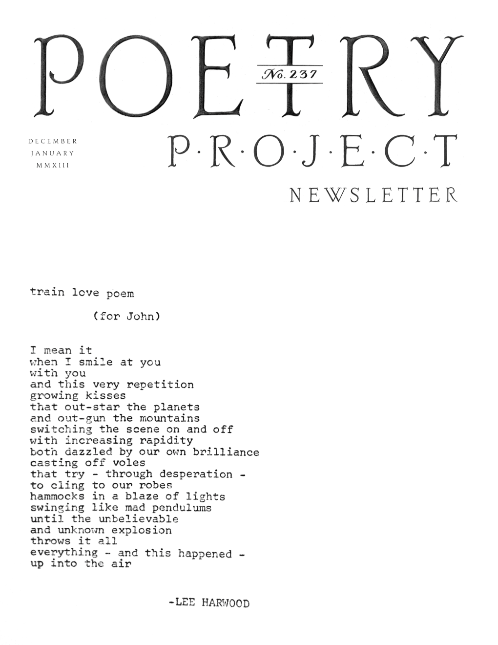 Poetry Project's Newsletter #237