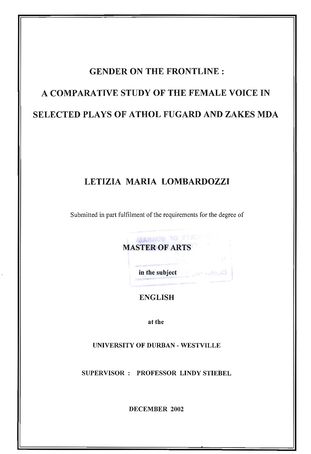 A Comparative Study of the Female Voice in Selected Plays of Athol