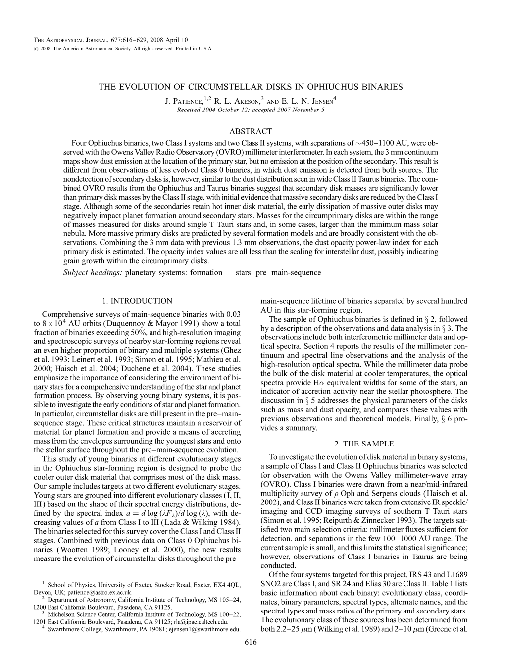 The Evolution of Circumstellar Disks in Ophiuchus Binaries J