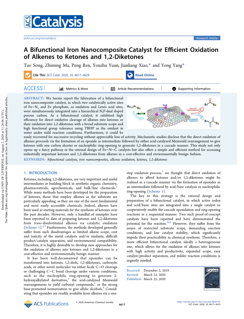 A Bifunctional Iron Nanocomposite Catalyst for Efficient Oxidation Of