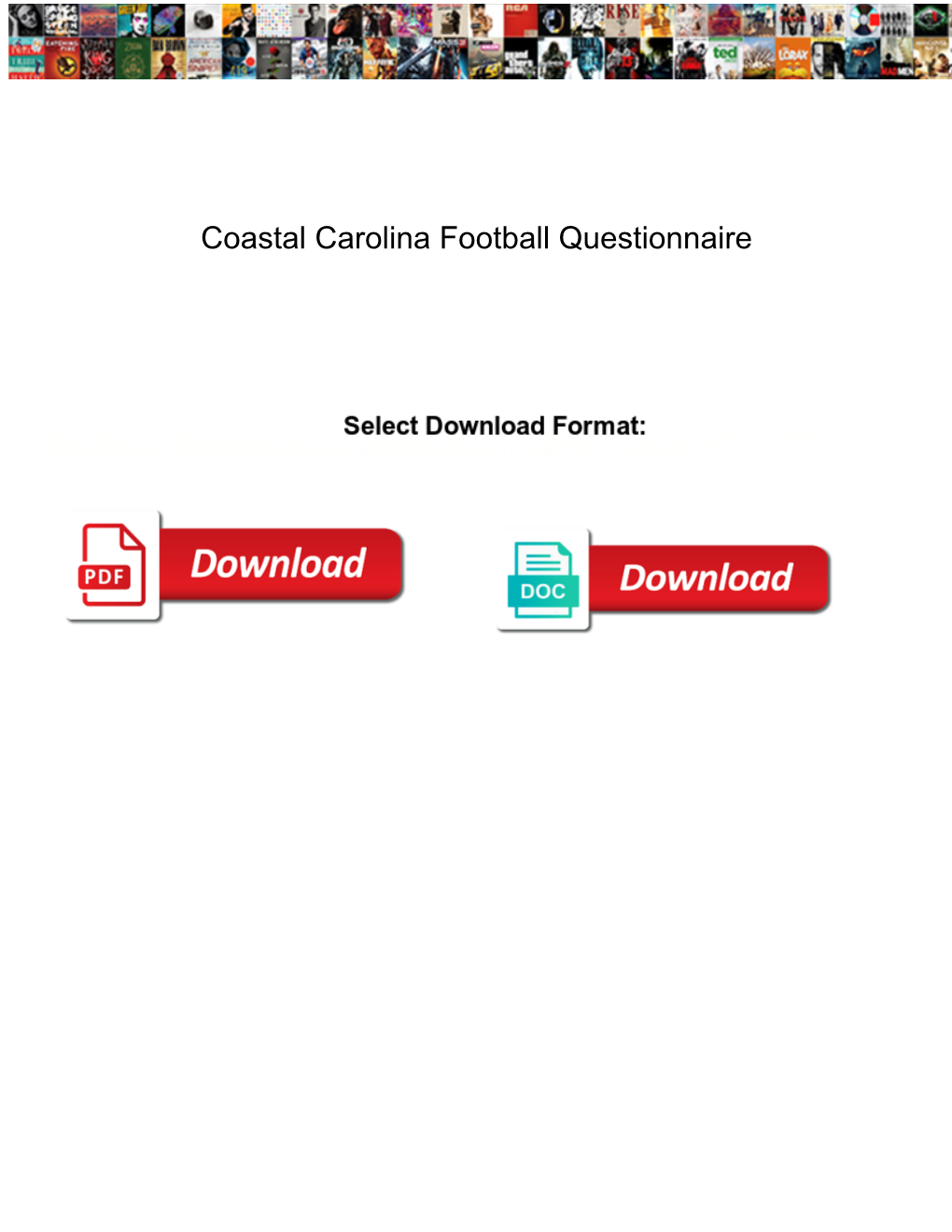 Coastal Carolina Football Questionnaire