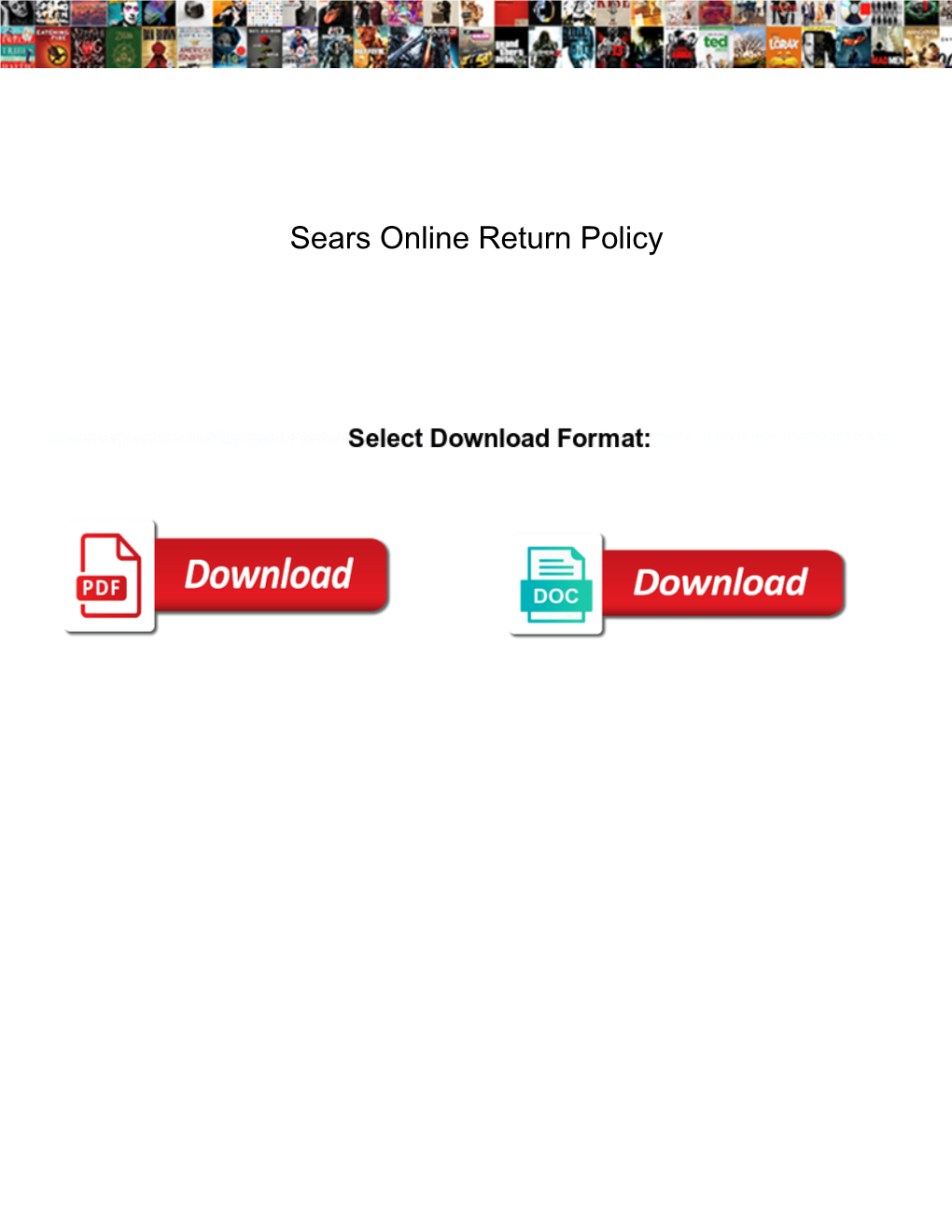 Sears Online Return Policy