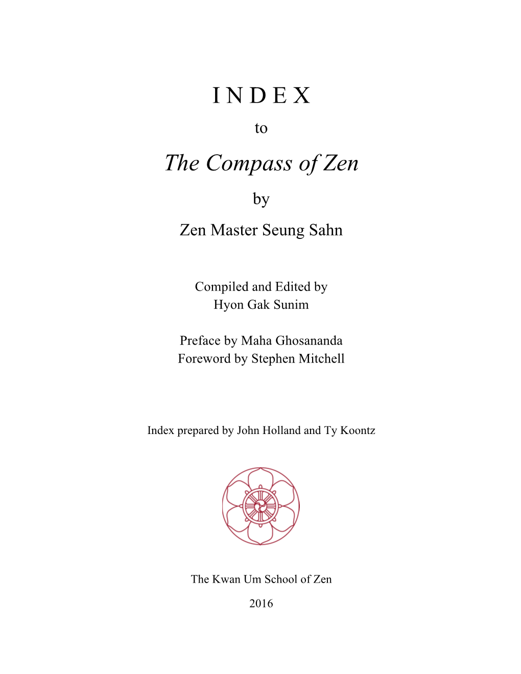The Compass of Zen by Zen Master Seung Sahn