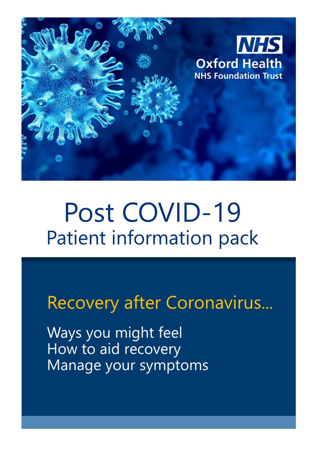 Post COVID-19 Patient Information Pack