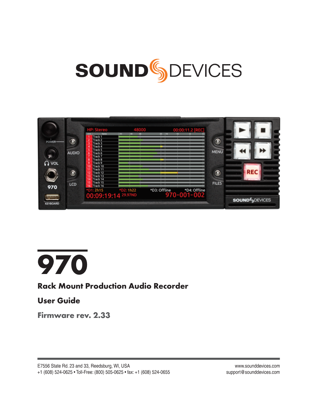 970 User Guide Table of Contents