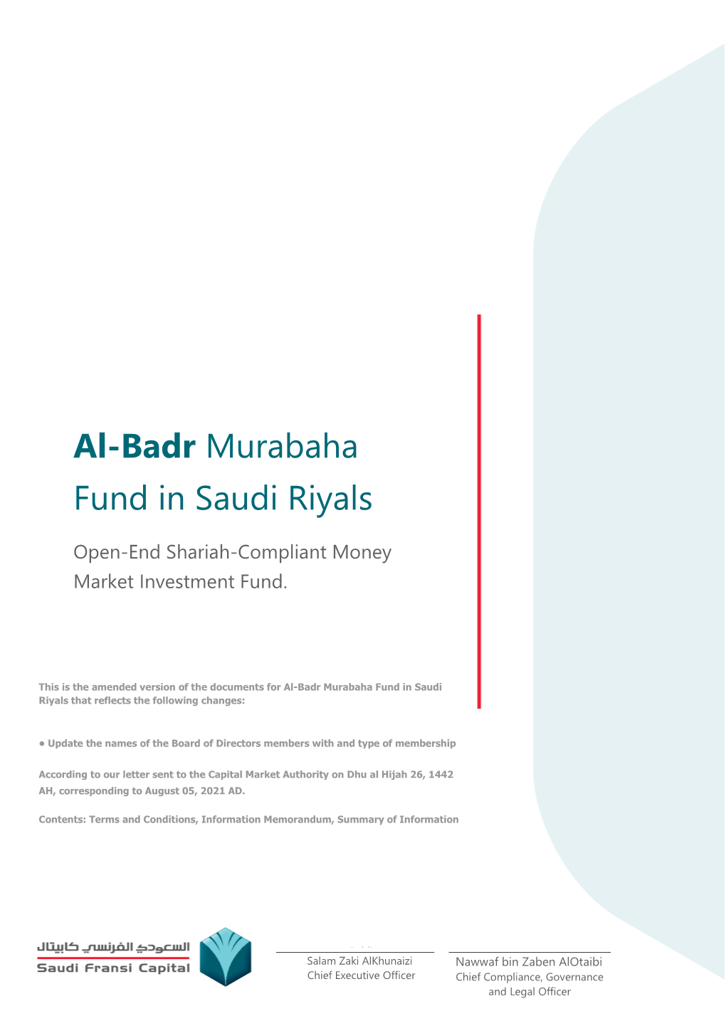 Al-Badr Murabaha Fund in Saudi Riyals