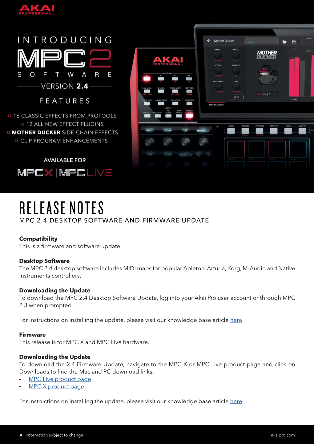 Release Notes Mpc 2.4 Desktop Software and Firmware Update