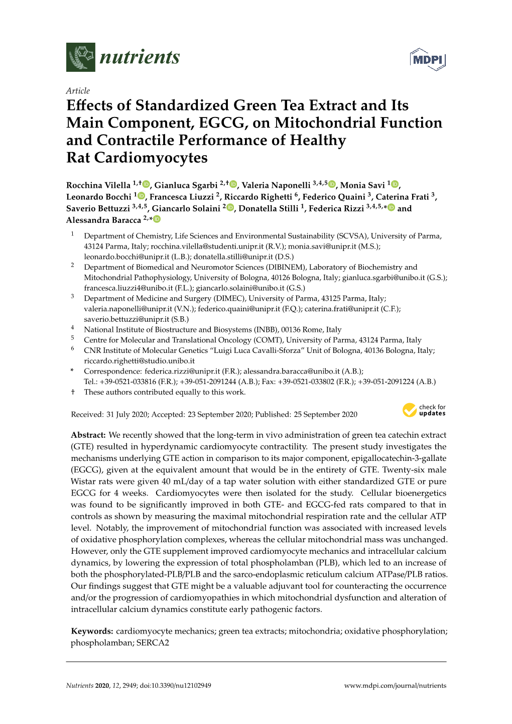 Effects of Standardized Green Tea Extract and Its Main Component