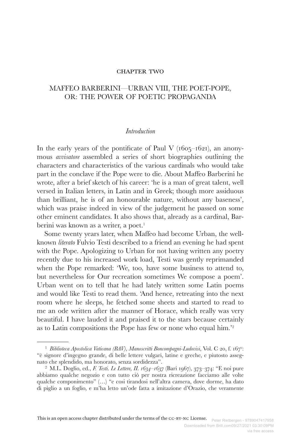 Downloaded from Brill.Com09/27/2021 03:30:09PM Via Free Access 96 Chapter Two