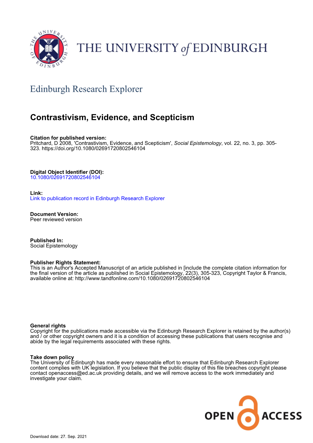 Contrastivism, Evidence, and Scepticism