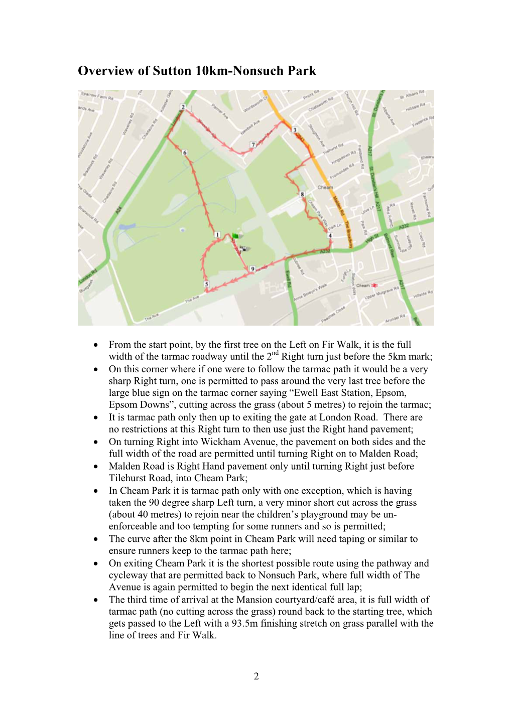 Overview of Sutton 10Km-Nonsuch Park