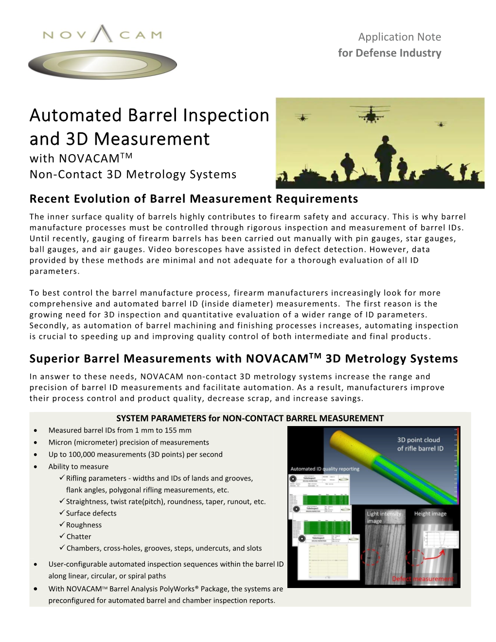 Automated Barrel Inspection and 3D Measurement