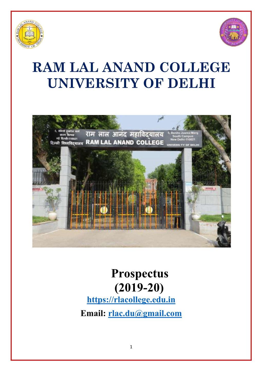 Ram Lal Anand College University of Delhi