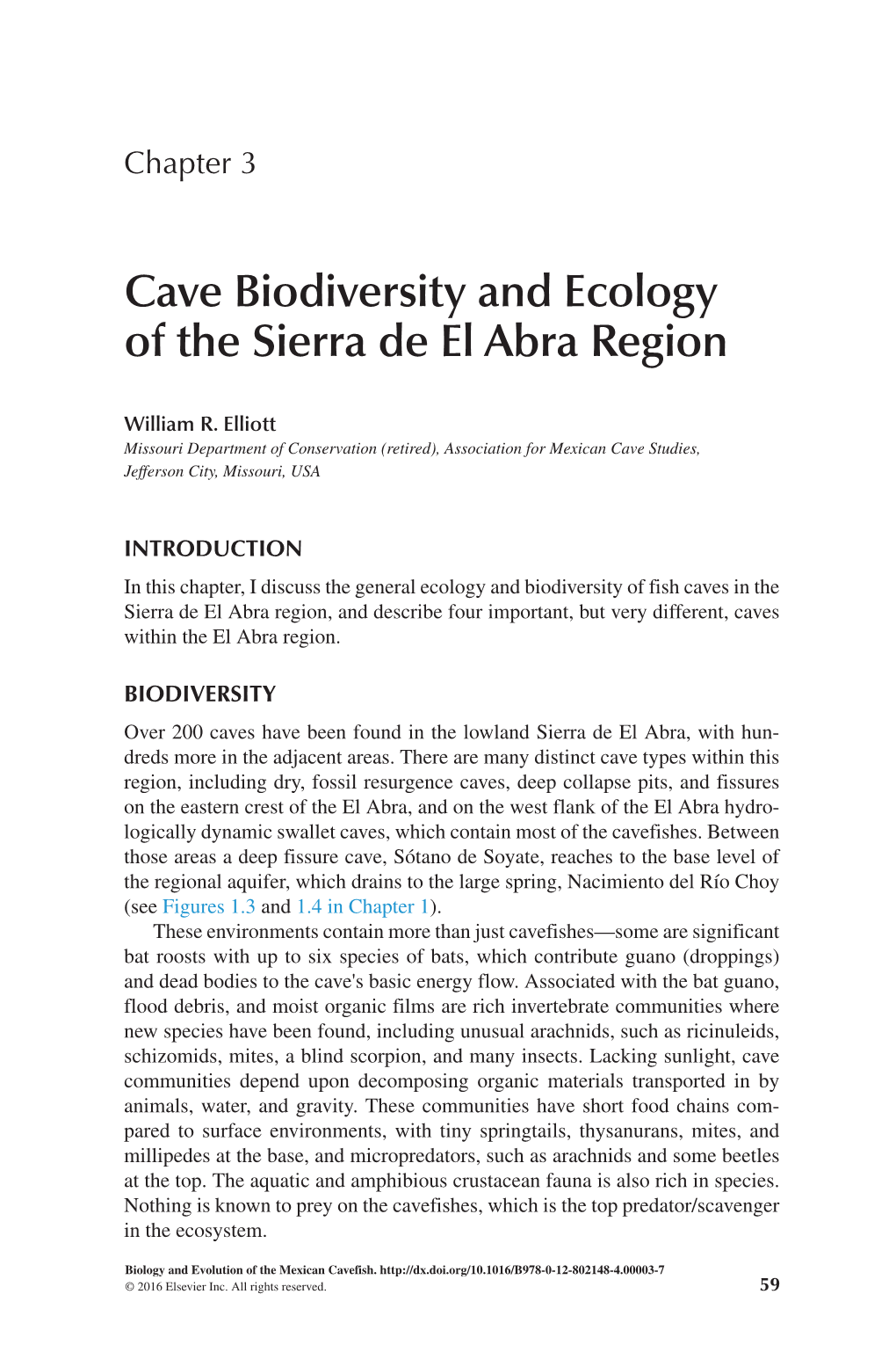 Biology and Evolution of the Mexican Cavefish