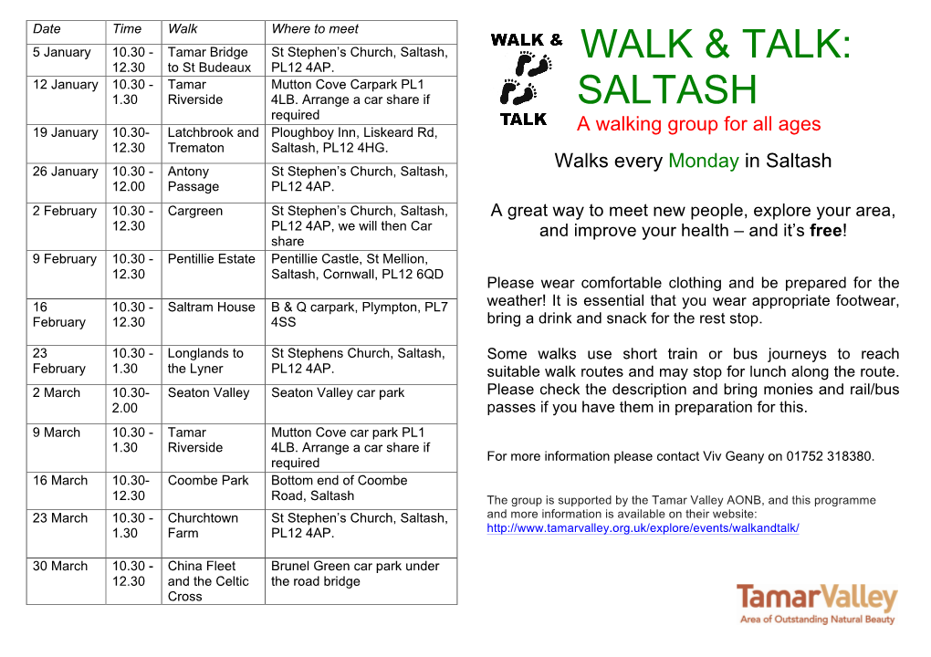 Saltash, WALK & TALK: 12.30 to St Budeaux PL12 4AP