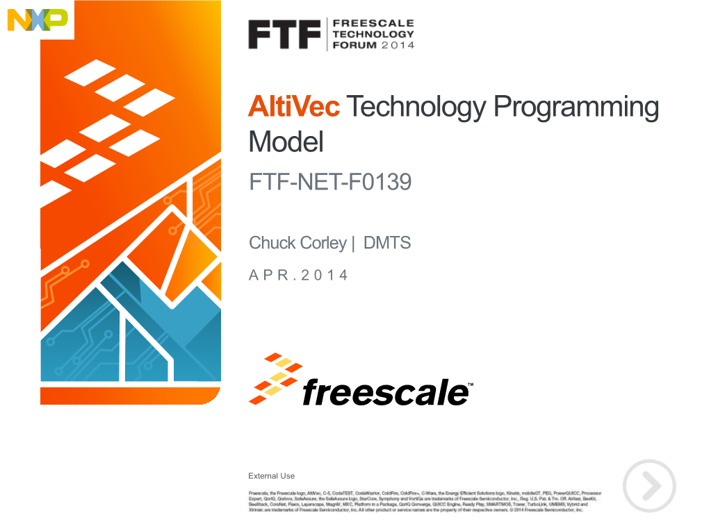 Altivec Technology Programming Model FTF-NET-F0139