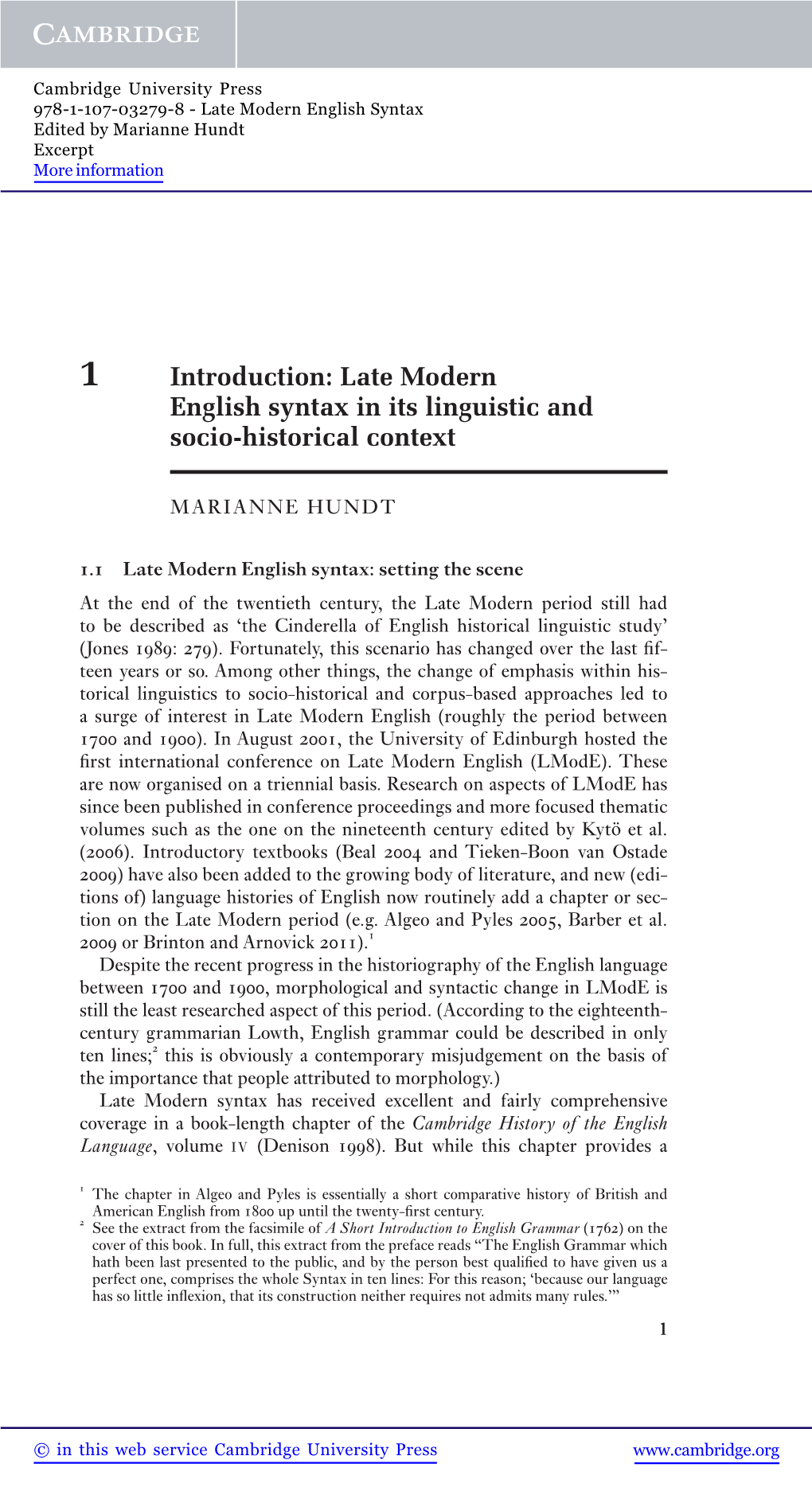 Late Modern English Syntax in Its Linguistic and Socio-Historical Context