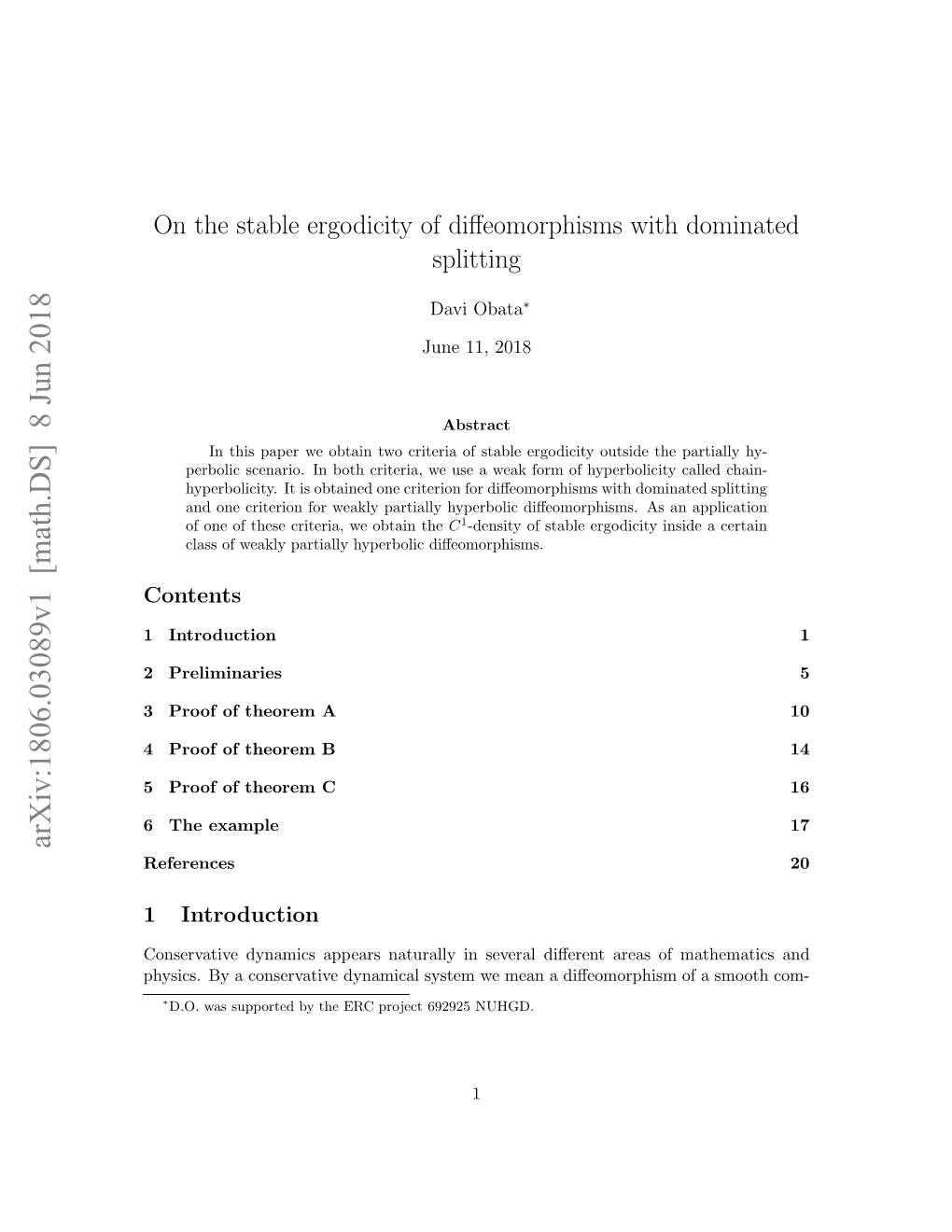 On the Stable Ergodicity of Diffeomorphisms with Dominated