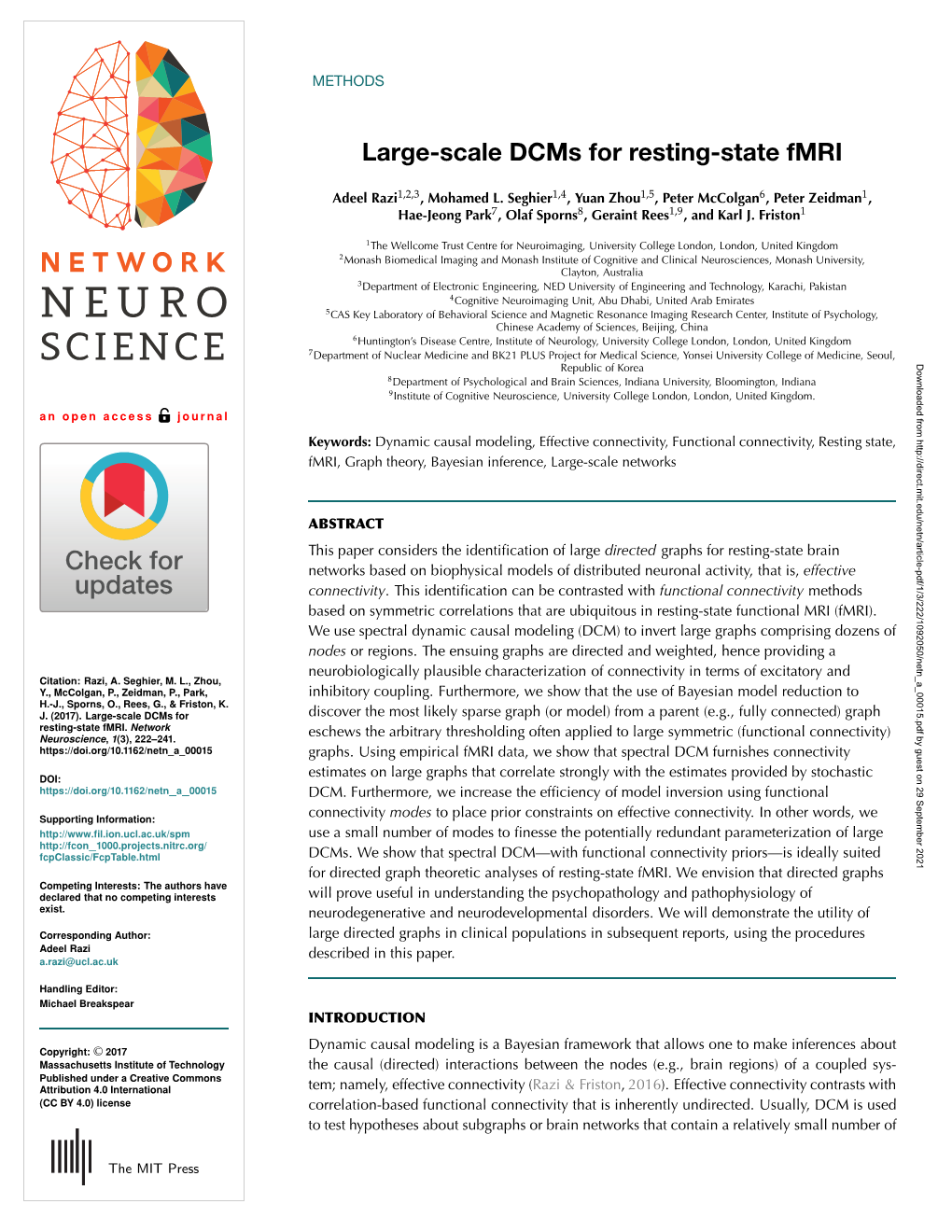 Large-Scale Dcms for Resting-State Fmri