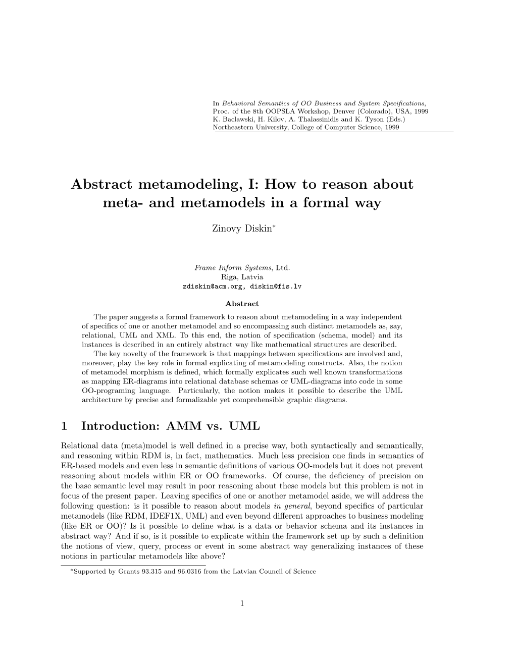 How to Reason About Meta- and Metamodels in a Formal Way