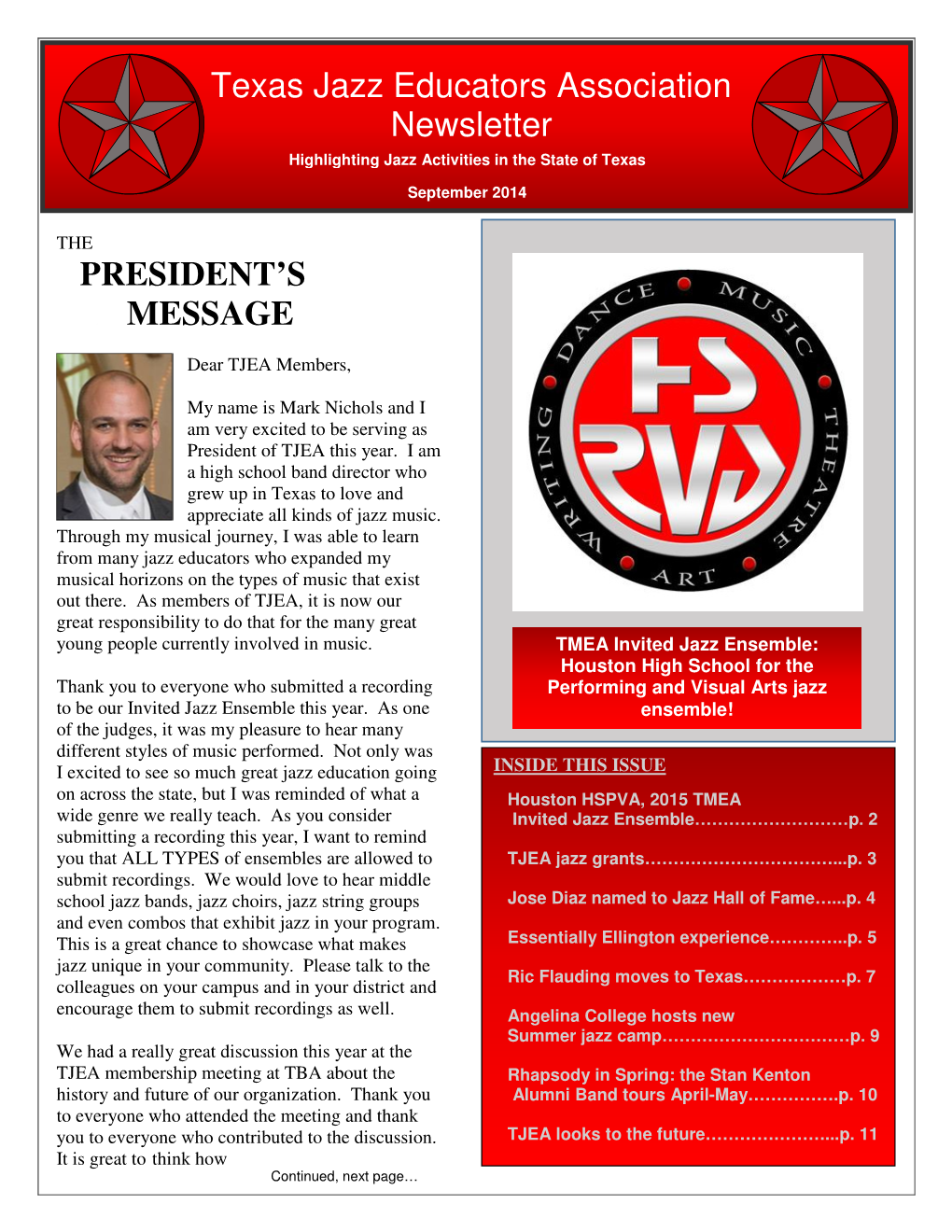 September 2014 Newsletter