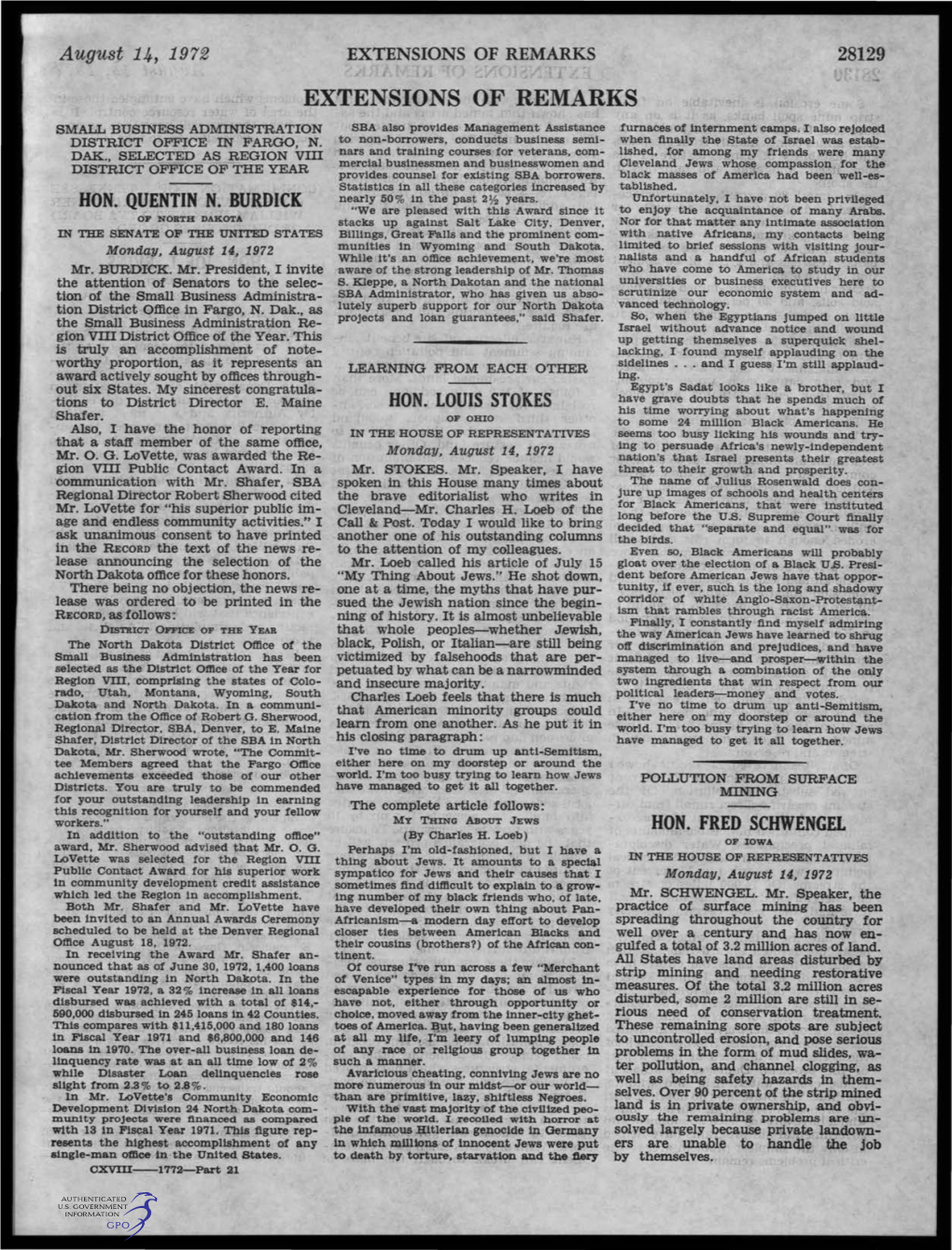 EXTENSIONS of REMARKS 28129 EXTENSIONS of REMARKS SMALL BUSINESS ADMINISTRATION SBA Also Provides Management Assistance Furnaces of Internment Camps